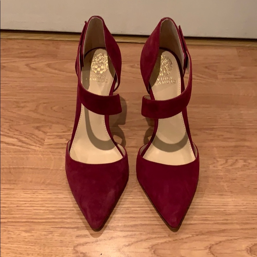 Vince Camuto Suede Cross Strap Pump
